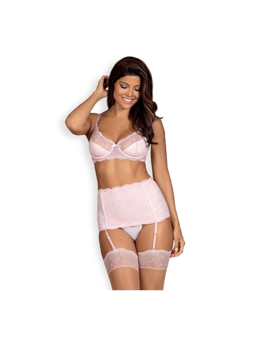 Lingerie - Ensembles de lingerie - Obsessive - girlly set tres piezas l/xl - Obsessive Garter & Stockings