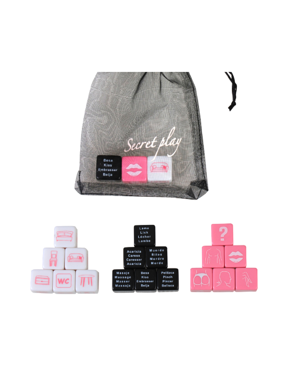 Sextoys - Jeux coquins - Secretplay juego 3 dados (es/pt/en/fr) - Secretplay 100% Games