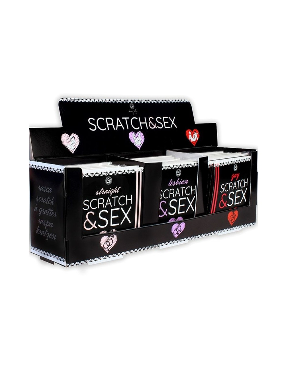 Sextoys - Jeux coquins - Secretplay display posturas scratch & sex es/en/fr/pt/de - Secretplay 100% Games