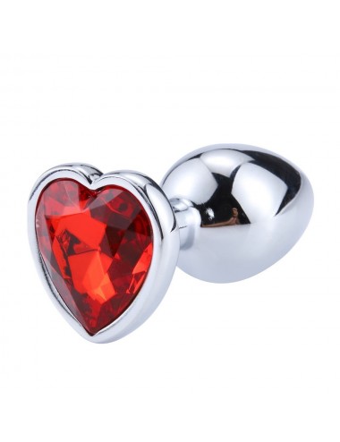 Sextoys - Godes & Plugs - Plug bijou coeur en aluminium bijou rouge small - ry-013red - Dreamy Toys