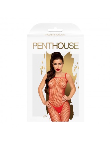 Bodystocking ouvert à l'entrejambe Rouge Body search - PH0089RED