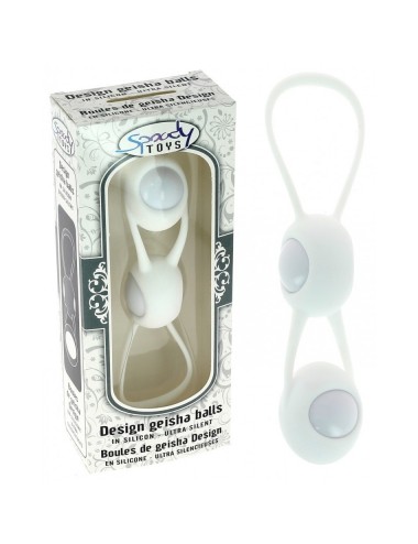 Boules de Geisha Spoody en silicone blanc et ABS blanc