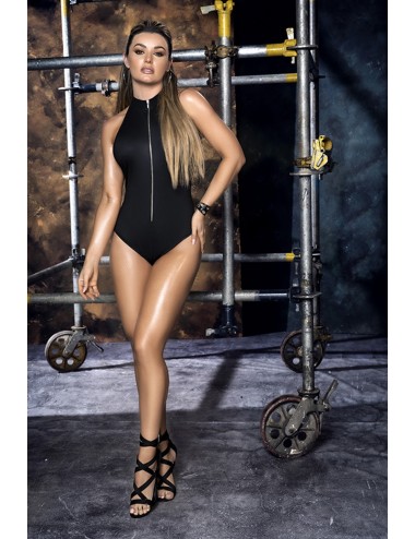 Lingerie - Bodys - Body noire ultra sexy avec zip légèrement ouvert - MAL2662BLK - Mapalé
