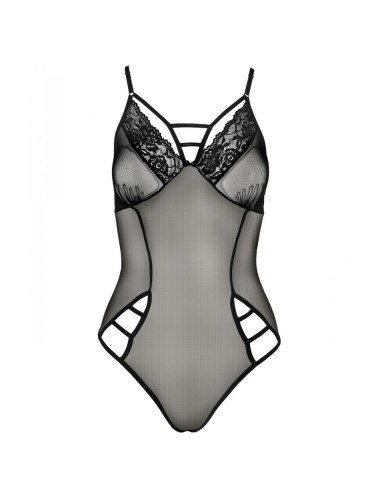Lingerie - Bodys - Body noire en dentelle subtiles et de bretelles sensuellement Melania - S-M - Passion EroticLine