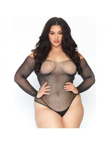 Lingerie - Combinaisons - Bodystocking fishnet crystalisã leg avenue 1x-2x - Leg Avenue Bodystockings