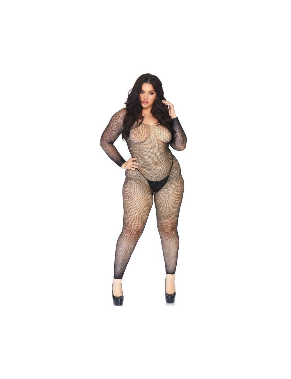 Lingerie - Combinaisons - Leg avenue bodystocking en filet avec brilliant 1x-2x - Leg Avenue Bodystockings