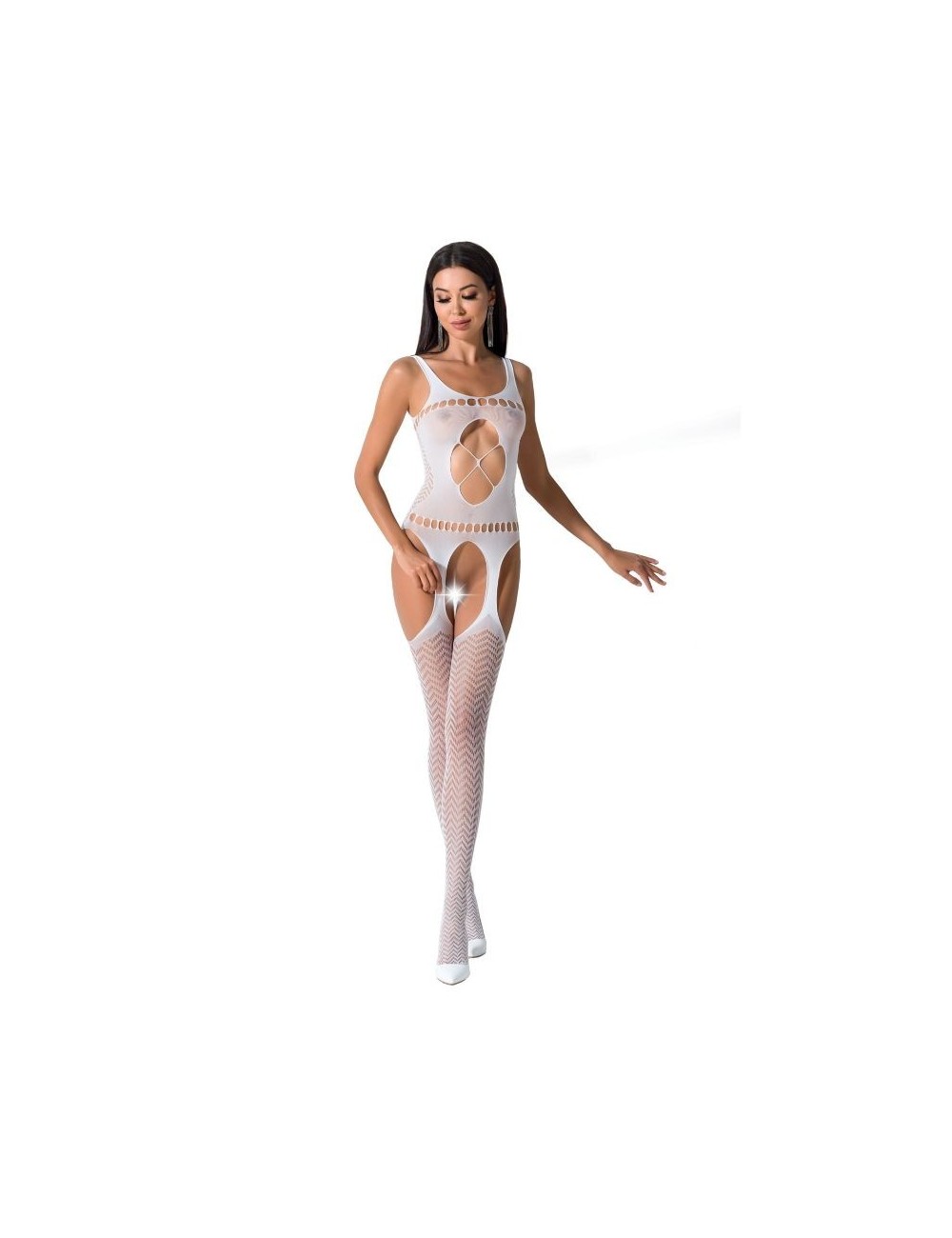Lingerie - Combinaisons - Passion woman bs057 bodystocking blanc taille unique - Passion Woman Bodystockings