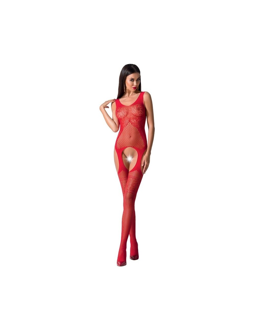 Lingerie - Combinaisons - Passion woman bs061 bodystocking rouge taille unique - Passion Woman Bodystockings