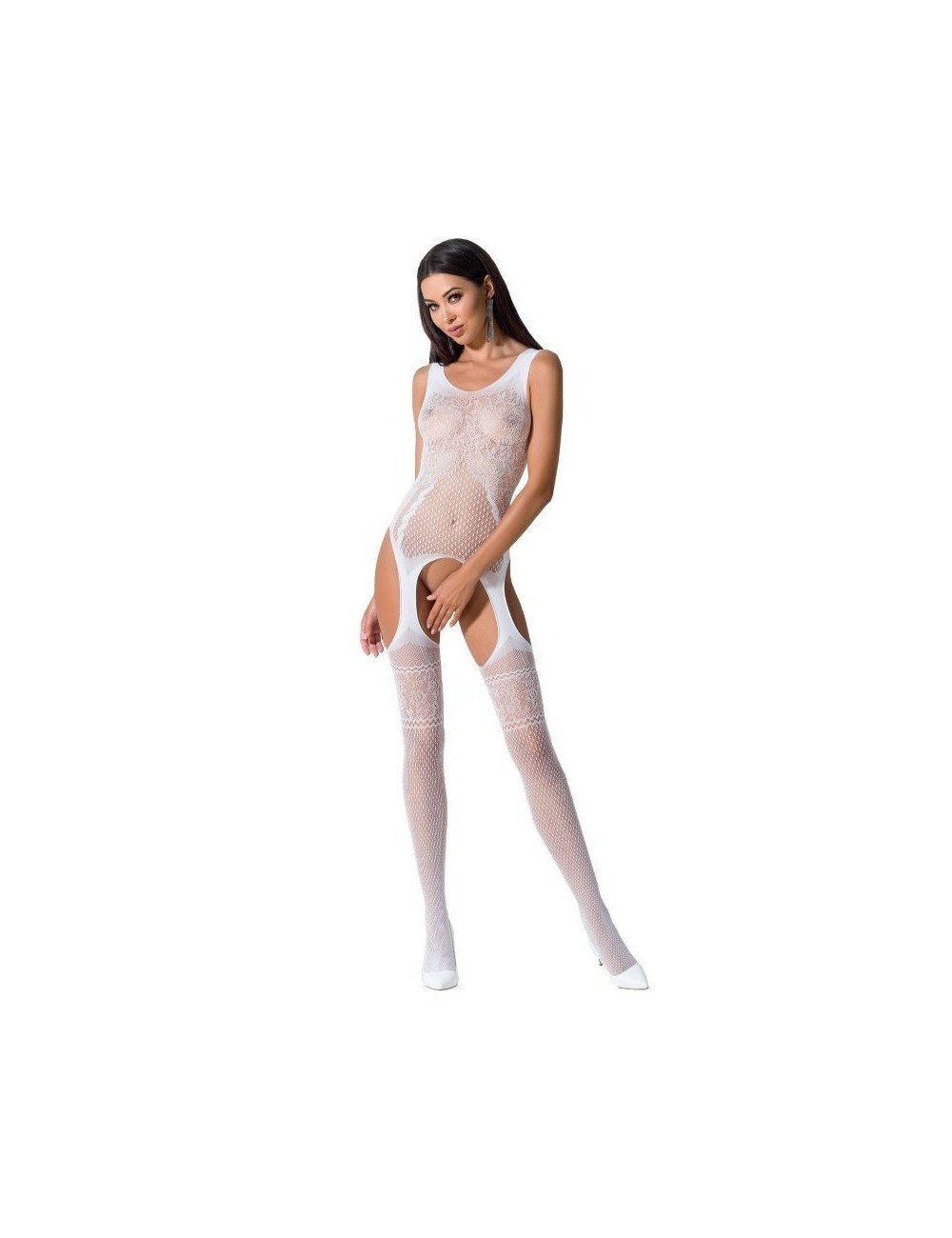 Lingerie - Combinaisons - Passion woman bs061 bodystocking blanc taille unique - Passion Woman Bodystockings