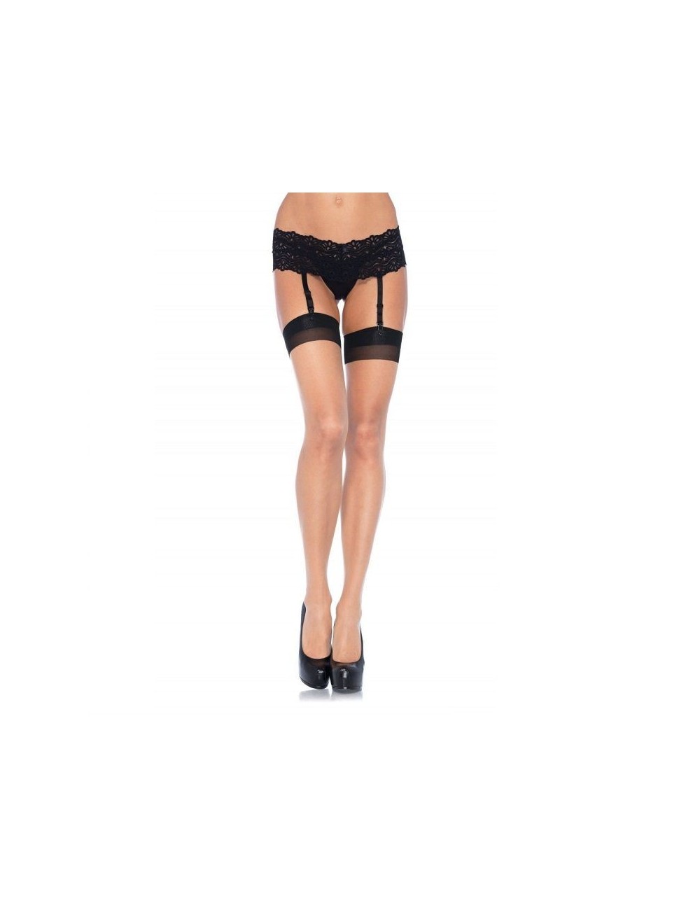 PLUS LYCRA SHEER 2 TON THIGH HIGH AVEC DOS ET TALON CUBAIN