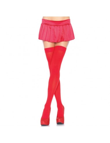 LEG AVENUE - CUISSES HAUTES EN NYLON ROUGE