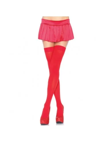 LEG AVENUE - CUISSES HAUTES EN NYLON ROUGE