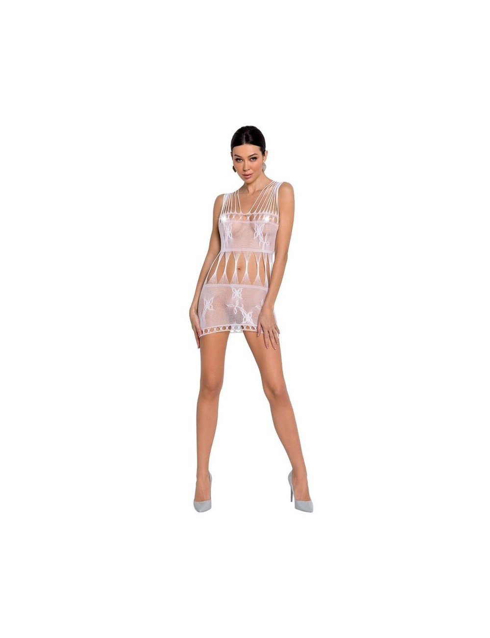 Lingerie - Robes et jupes sexy - Bodystocking passion woman bs090 - blanc taille unique - Passion Woman Bodystockings
