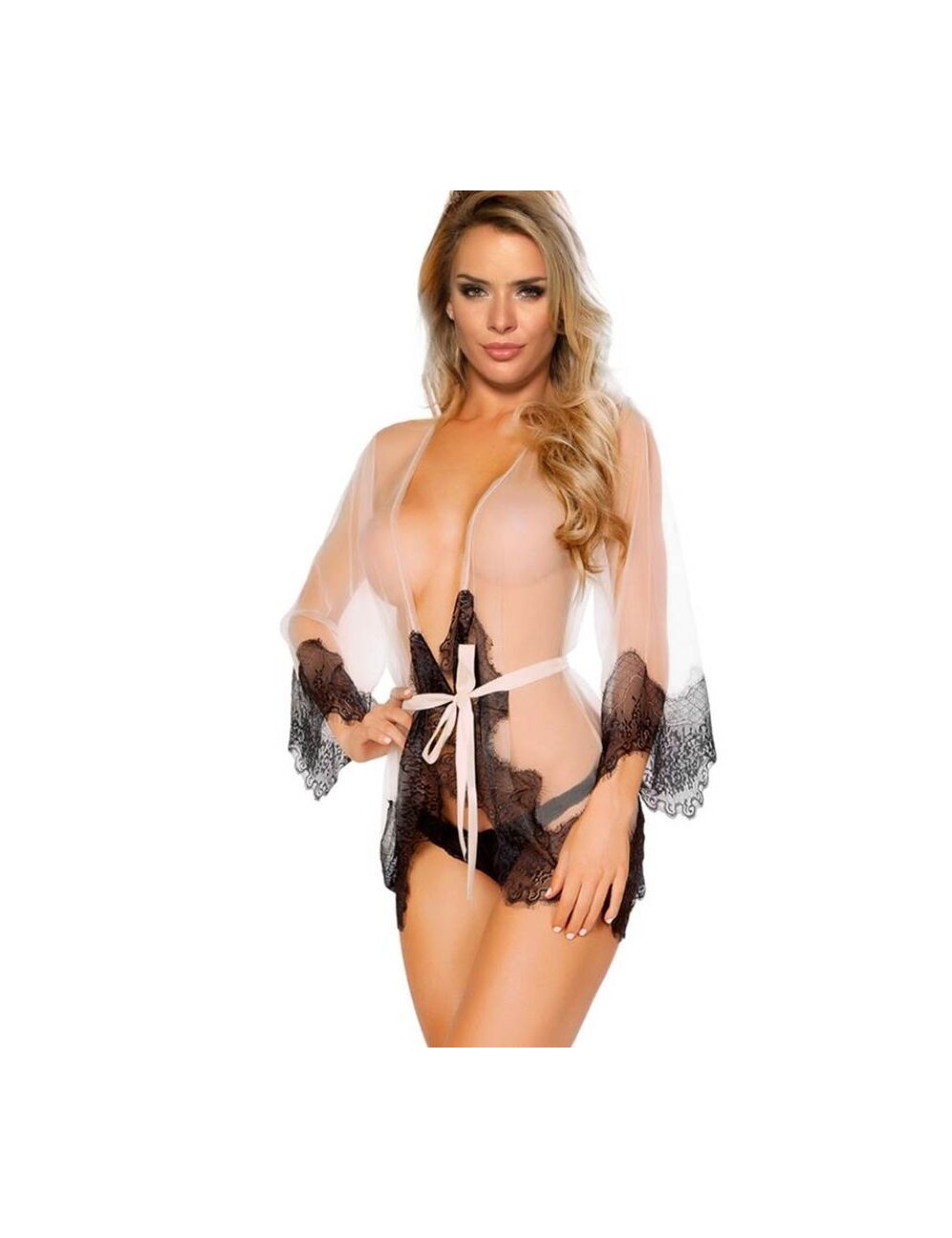 Queen lingerie babydoll manches longues col en v