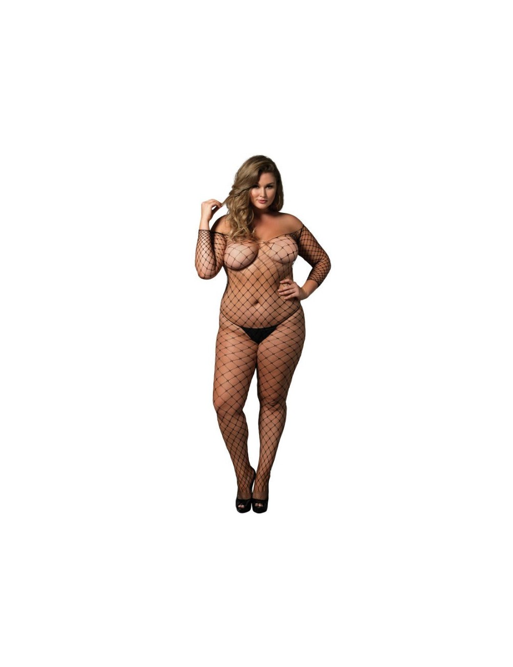 Lingerie - Combinaisons - Leg avenue off the shoulder bodystocking noir plus taille - Leg Avenue Bodystockings Lingerie - Combinaisons - Leg avenue off the shoulder bodystocking noir plus taille - Leg Avenue Bodystockings