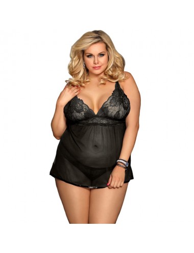 Lingerie - Nuisettes - Babydoll subblime queen plus dentelle poitrine - Subblime Queen Plus Size