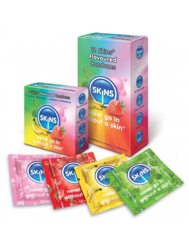 SKINS CONDOM SAVEURS PAQUET DE 12