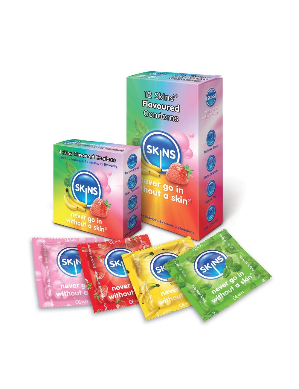 SKINS CONDOM SAVEURS PAQUET DE 12