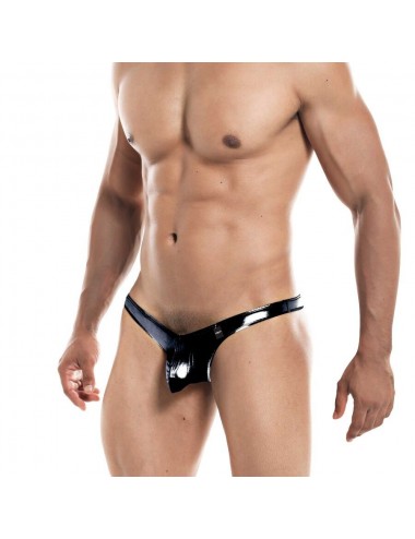 CUT4MEN - THONG AMÉLIORANT LA POCHETTE NOIR SKAI S