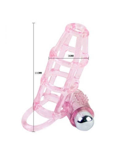 Sextoys - Pour lui - Sweet 10 ritmos funda y anillo silicona para el pene rosa - Baile For Him