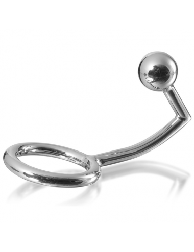 Sextoys - Pour lui - Anneau de cock ring intruder metalhard avec analbead 45mm - Metal Hard