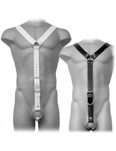 Sextoys - Bondage - SM - Harnais de corps en cuir homme blanc - Leather Body