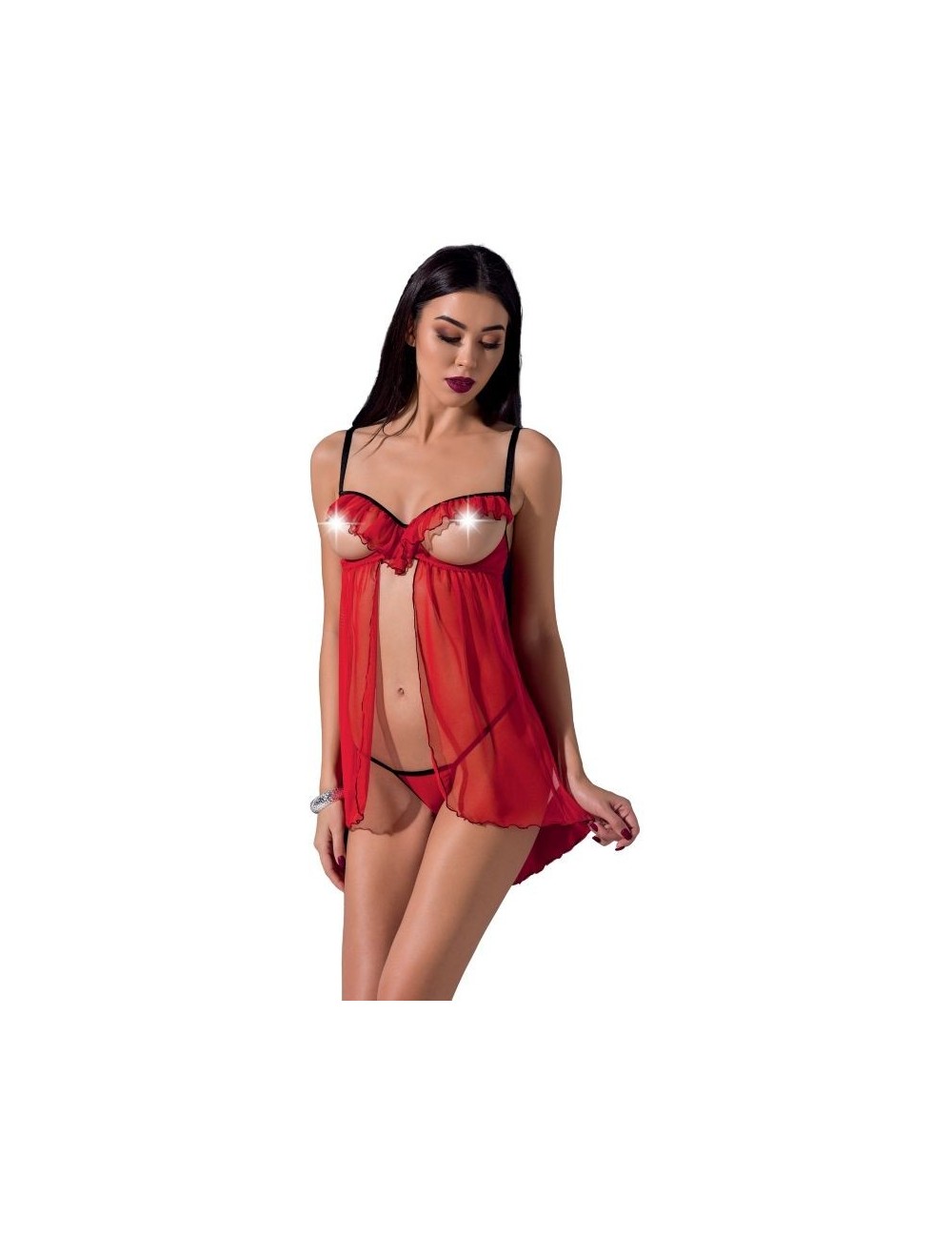 PASSION FEMME CHERRY CHEMISE TAILLE S / M