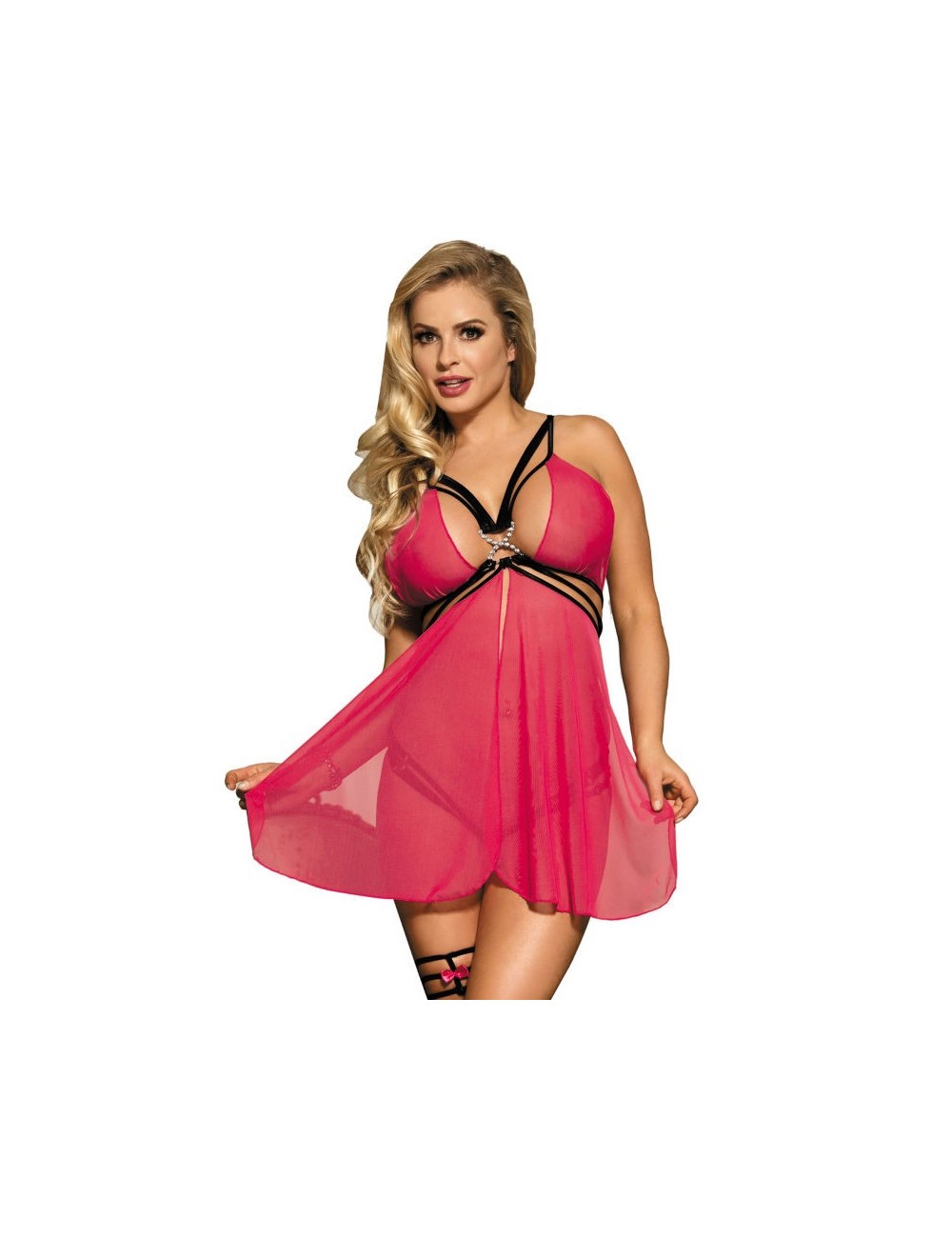 Subblime non couvert babydoll rose taille s / m