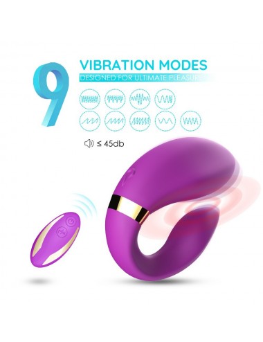 Sextoys - Oeufs Vibrants - Vibromasseur forme U Violet pour couple avec double moteurs - USK-GZ02PUR - Dreamy Toys