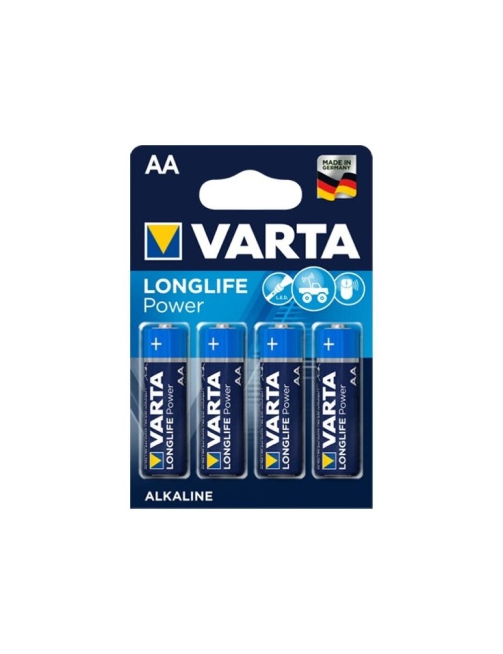 Sextoys - Accessoires - PILE ALCALINE VARTA LONGLIFE POWER AA LR6 4 UNITà - Varta