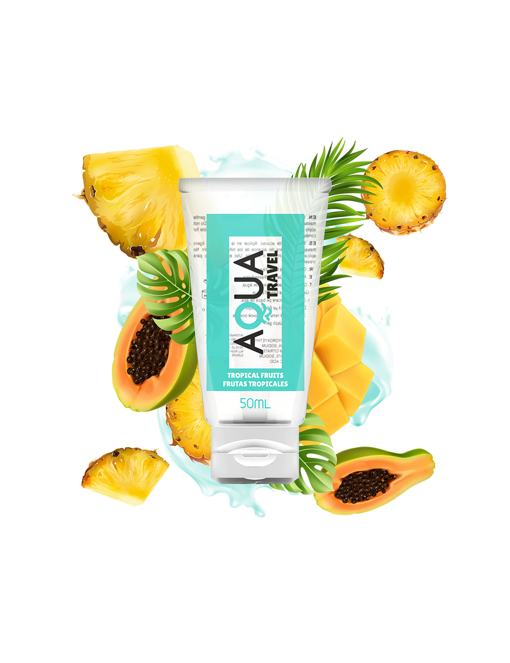 Sextoys - Lubrifiants - AQUA TRAVEL FLAVOUR LUBRIFIANT À BASE D'EAU FRUITS TROPICAUX - 50 ML - AQUA TRAVEL