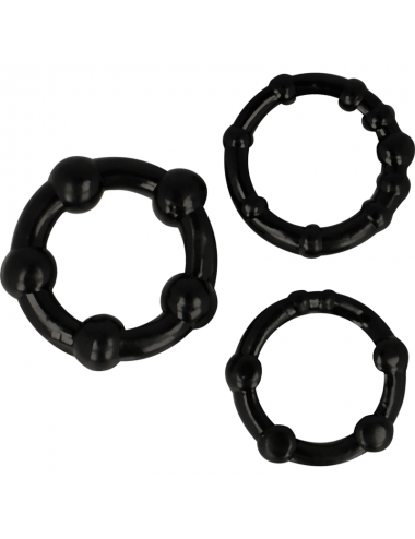 Sextoys - Anneaux, Cockring & Gaines - ENSEMBLE DE 3 BAGUES EN SILICONE OHMAMA - OHMAMA FOR HIM