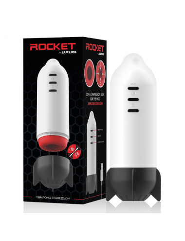 Sextoys - Masturbateurs & Stimulateurs - JAMYJOB ROCKET MASTURBATEUR TECH DE COMPRESSION SOUPLE ET VIBRATION - Jamyjob