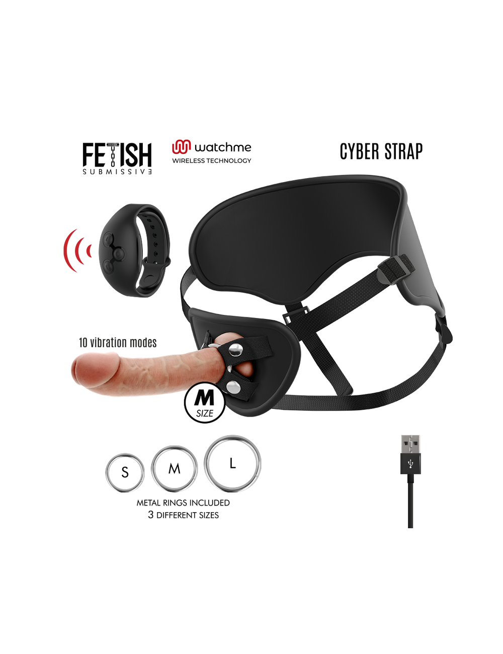Sextoys - Godes & Plugs - CYBER STRAP REMOTE CONTROL HARNESS WATCME TECHNOLOGY M - FETISH SUBMISSIVE CYBER STRAP