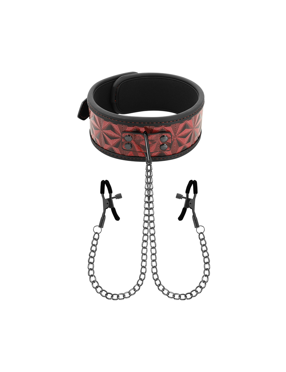 Sextoys - Bondage - SM - COLLIER BEGME RED EDITION AVEC CHAINES ET MAMELONS - BEGME RED EDITION
