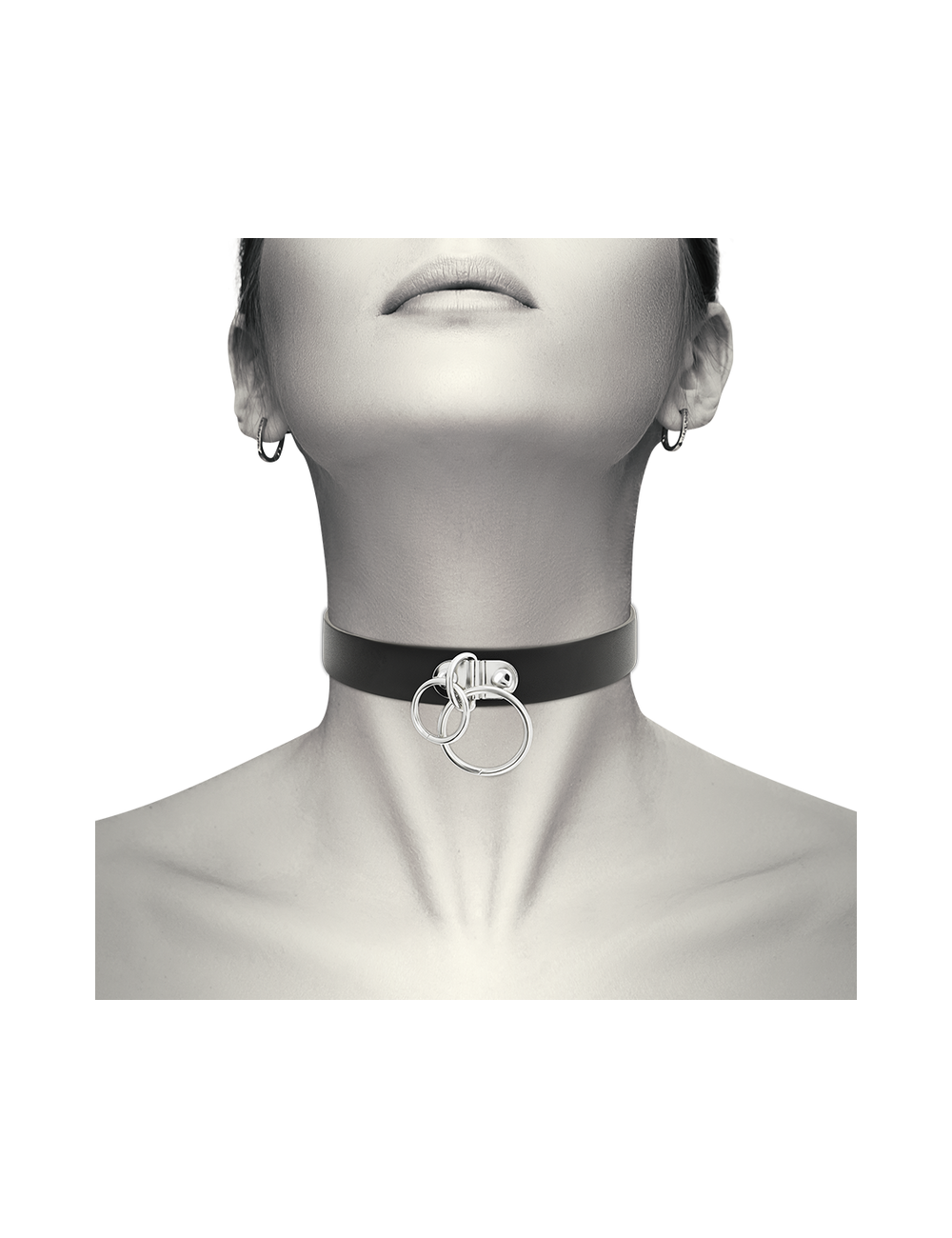 Sextoys - Bondage - SM - COQUETTE HAND CRAFTED CHOKER VEGAN LEATHER - DOUBLE RING - Coquette Accessories