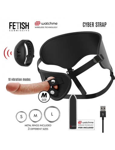 Sextoys - Accessoires - CYBER STRAP REMOTE CONTROL HARNESS AND VIBRATING BULLET WATCME TECHNOLOGY M - FETISH SUBMISSIVE CYBER...