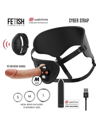 Sextoys - Accessoires - CYBER STRAP REMOTE CONTROL HARNESS AND VIBRATING BULLET WATCME TECHNOLOGY M - FETISH SUBMISSIVE CYBER...