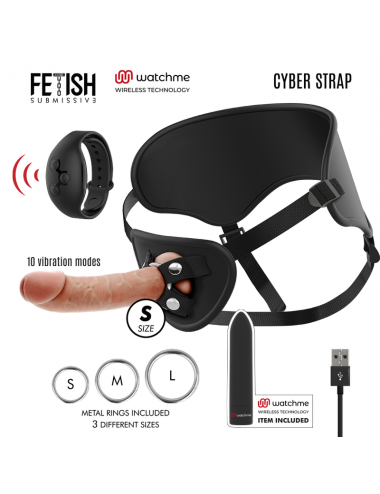 Sextoys - Accessoires - CYBER STRAP REMOTE CONTROL HARNESS AND VIBRATING BULLET WATCME TECHNOLOGY S - FETISH SUBMISSIVE CYBER...