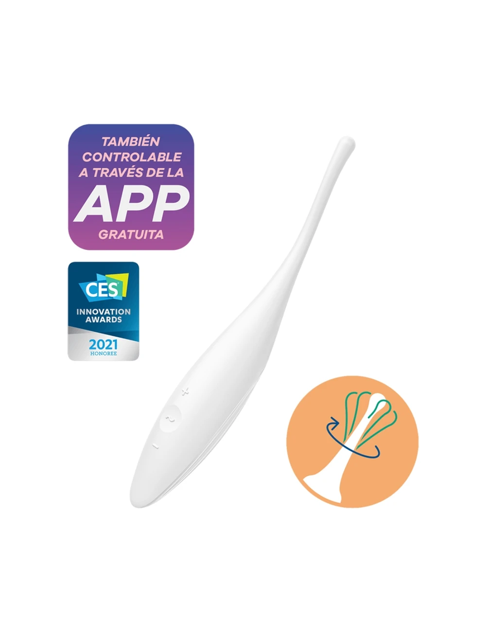 Sextoys - Vibromasseurs - SATISFYER TWIRLING JOY CLIT TIP STIMULANT - BLANC - SATISFYER CONNECT Sextoys - Vibromasseurs - SATISFYER TWIRLING JOY CLIT TIP STIMULANT - BLANC - SATISFYER CONNECT