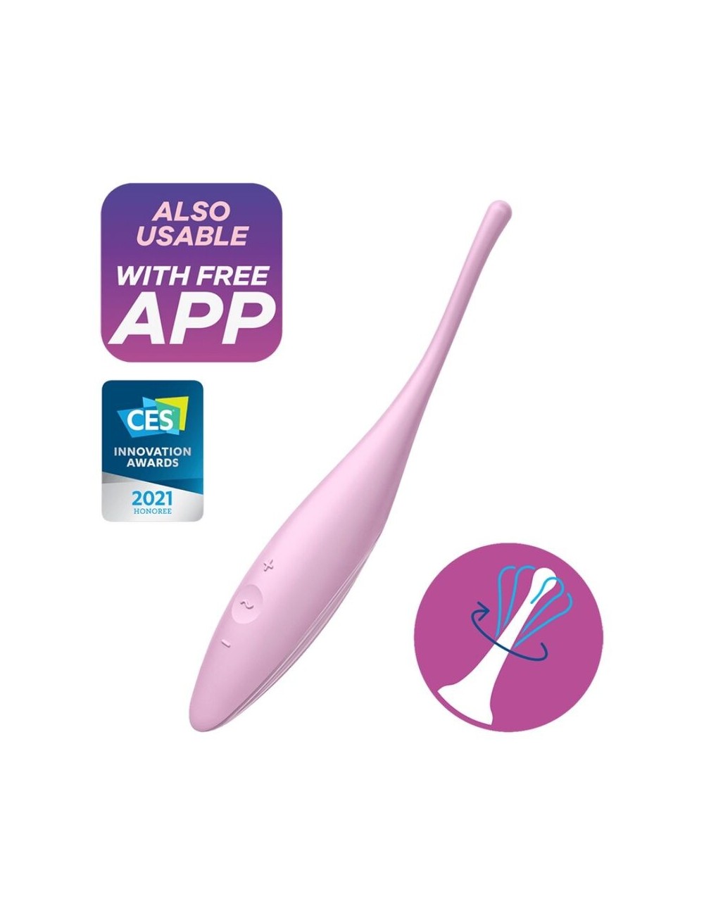 Sextoys - Vibromasseurs - SATISFYER TWIRLING JOY CLIT TIP STIMULANT - ROSE - SATISFYER CONNECT Sextoys - Vibromasseurs - SATISFYER TWIRLING JOY CLIT TIP STIMULANT - ROSE - SATISFYER CONNECT