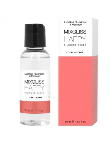 MIXGLISS HAPPY LUBRIFIANT SILICONE LITCHI 50 ML - Huiles de massage -