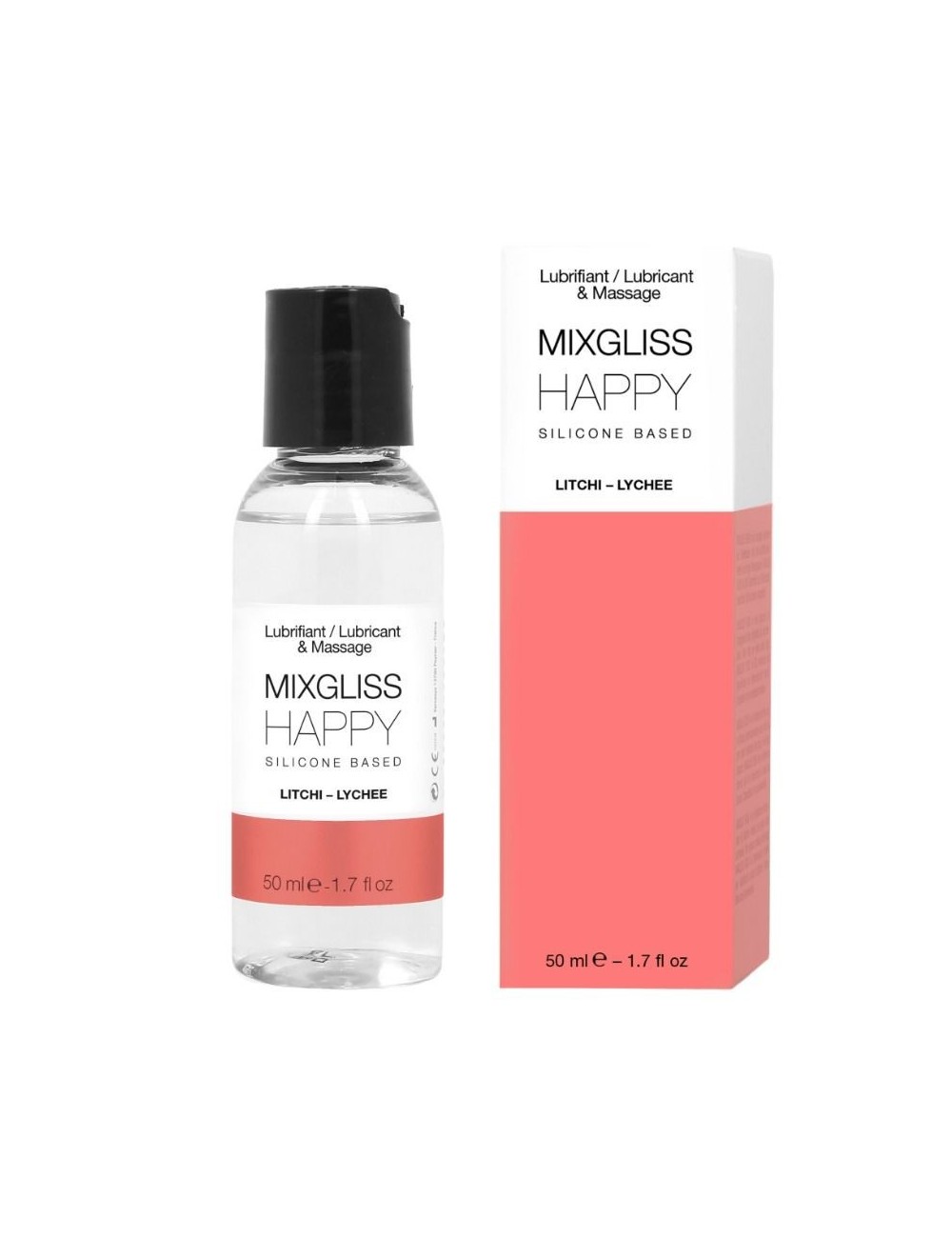 MIXGLISS HAPPY LUBRIFIANT SILICONE LITCHI 50 ML - Huiles de massage -