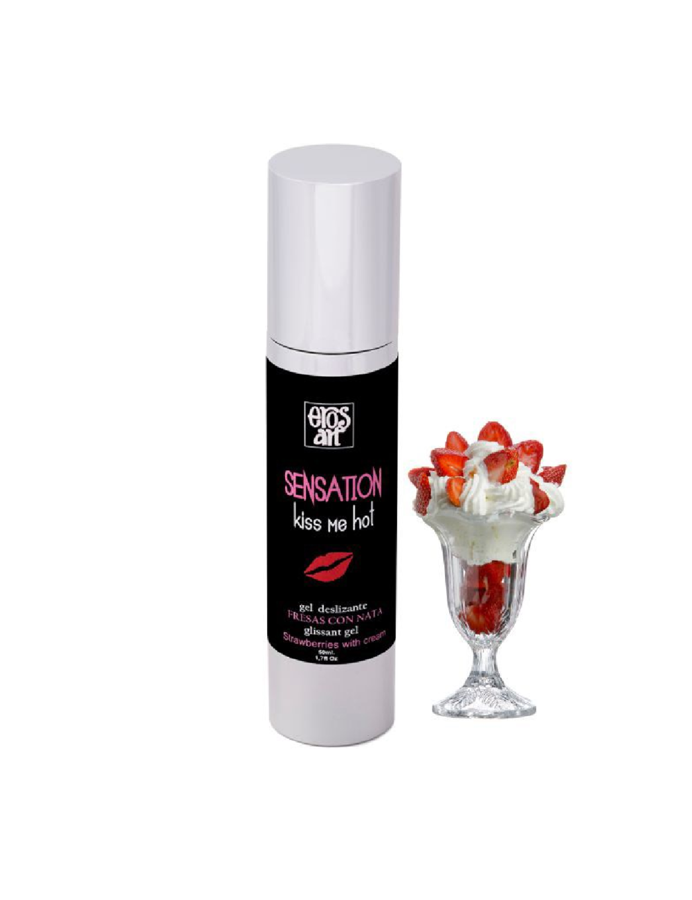 EROS SENSATTION LUBRIFIANT NATUREL FRAISES AVEC CRÃME 50ML - Lubrifiants - Eros-art