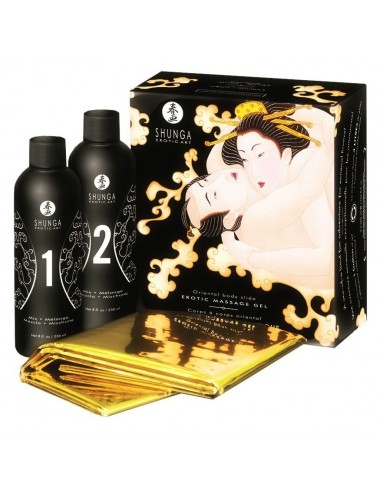 SHUNGA EROTIC MASSAGE GEL ORIENTAL BODY SLIDE MELON MANGO - Huiles de massage - Shunga Kits