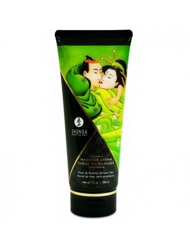 SHUNGA MASSAGE CREAM KISSABLE POIRE ET THÃ VERT EXOTIQUE 200ML - Huiles de massage - Shunga Massage Cream