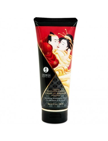 SHUNGA MASSAGE CREAM KISSABLE WINE FRAISE 200ML - Huiles de massage - Shunga Massage Cream