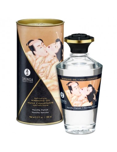 Lingerie - Fetish et cuir - SHUNGA APHRODISIAQUE HUILE CHAUFFANTE FETISH VANILLE 100 ML - Shunga Oils