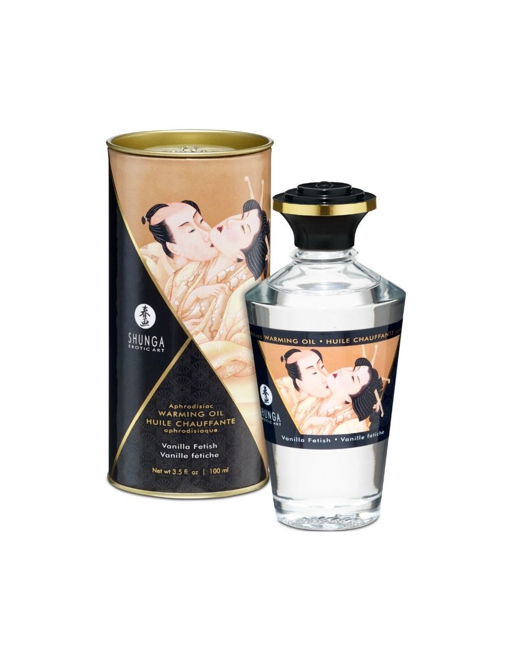 Lingerie - Fetish et cuir - SHUNGA APHRODISIAQUE HUILE CHAUFFANTE FETISH VANILLE 100 ML - Shunga Oils