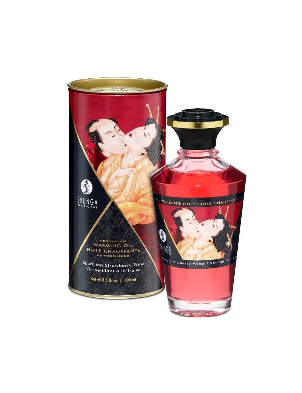 SHUNGA APHRODISIAQUE HUILE CHAUFFANTE VIN FRAISE MOUSSEUX 100 ML - Aphrodisiaques - Shunga Oils